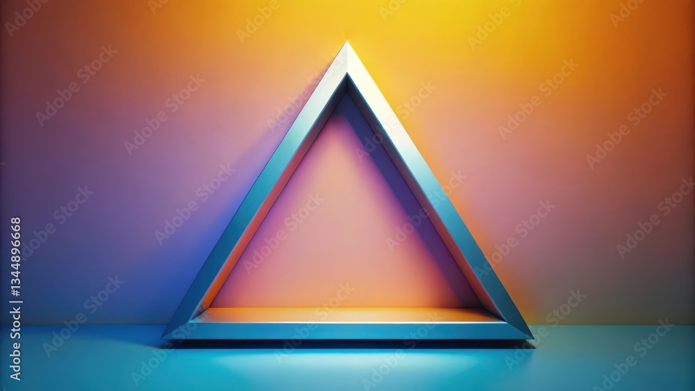 Poster triangular shelf display, product stand, 3d render