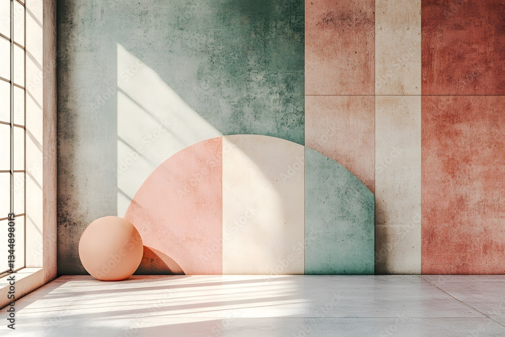 Poster soft colored geometric patterns - embracing minimalism and harmony