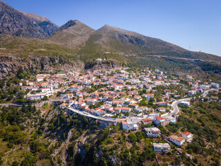 The village of Dhermi, dominated by white church of St. Mary on the hill