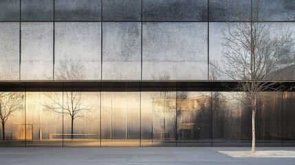 Naklejka premium Abstract Reflections in Glass Facade of Modern Architecture