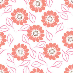 Exotic hand drawn flowers, seamless patterns with floral for fabric, textiles, clothing, wrapping paper, cover, banner, home decor, abstract backgrounds. Vector illustration.
