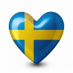 Heart-shaped swedish flag symbolizing love and patriotism