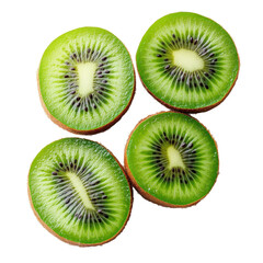 Fototapeta premium Close-up of slicing fresh kiwi in tropical kitchen photography