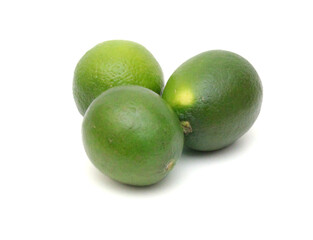 Fresh ripe lime isolated on white background