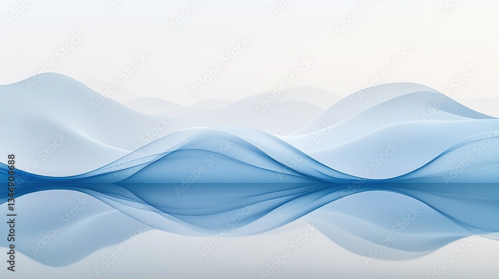 Poster a smooth gradient of soft blue and white waves seamlessly blending into each other