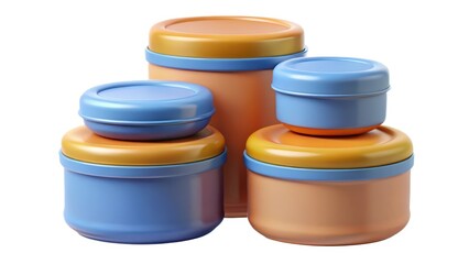 Plastic Containers on White Background