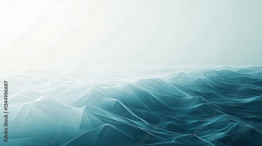 Poster a soft gradient transitioning from icy white to deep ocean blue