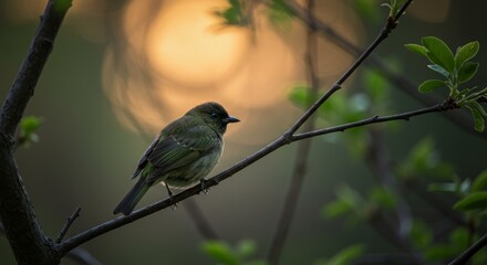 Obraz premium tiny bird on a tree