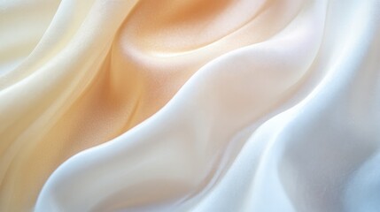 Obraz premium Soft Draped Fabric in Smooth Textures of Pale Peach and Creamy White Shades