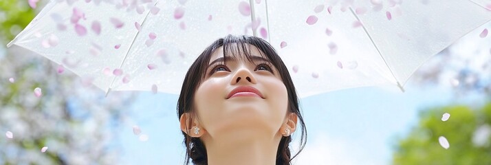 Woman Refreshing Face Cool Water Shower