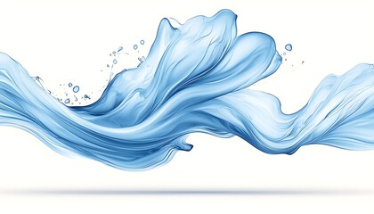 Fototapeta premium Blue Water Wave Splash for White Background.