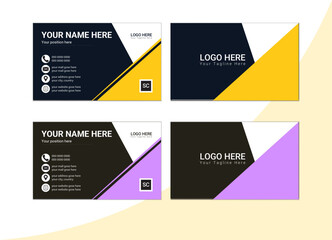 This is vector file. A bundle of 2 temples of different colors business card, modern business card template. this is editable.