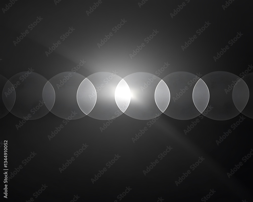 Poster light emitting circles arranged with a gradient background effect