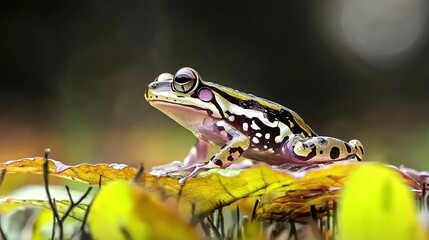 Fototapeta premium Frog on leaf