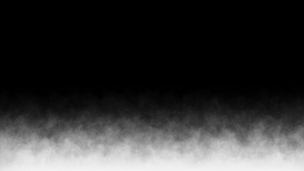 Realistic background of clouds of smoke, fog, evaporation, steam rising upwards. White smoke slowly floats through space on a dark background. 3D rendering