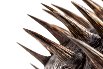 Closeup of sharp dark brown textured spikes abstract background detailed texture natural p