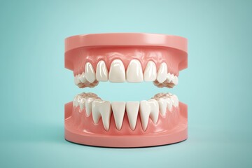 Obraz premium Dental graphic layout showcasing realistic model of teeth with pink gums