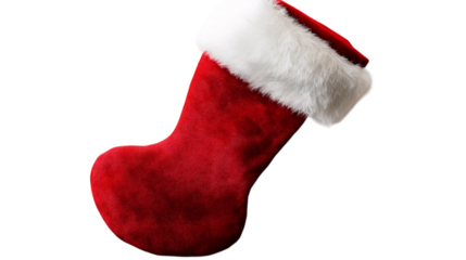 Christmas stocking isolated on transparent background --ar 16:9
