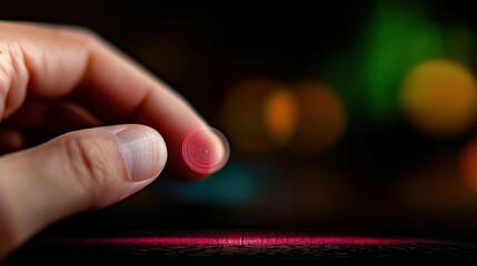 Hand holding small red disc