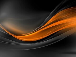 Abstract design featuring flowing curves with orange and grey hues