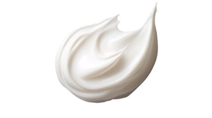 Creamy dollop of white cream or moisturizer isolated on transparent background --ar 16:9