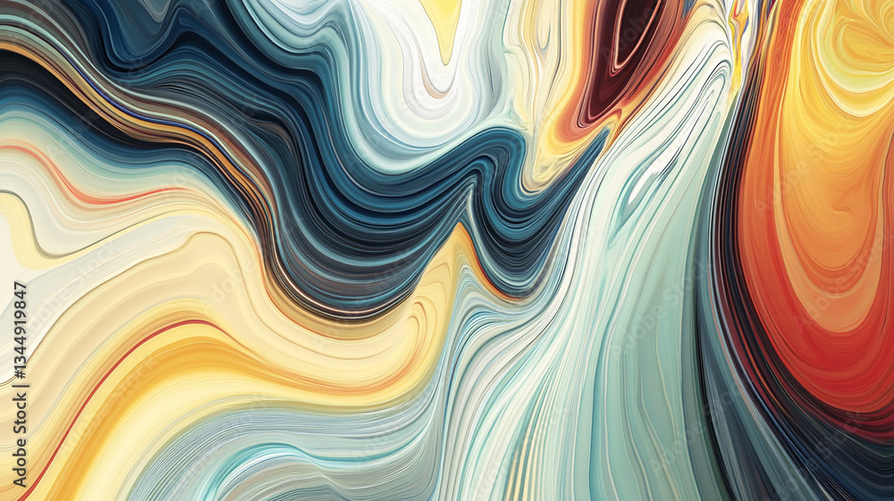 Poster abstract swirling colors blending harmoniously, creating a vibrant and dynamic visual experience