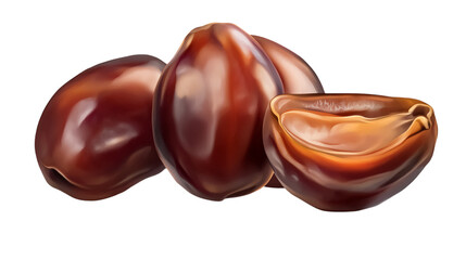 Date fruit isolated on transparent background --ar 16:9