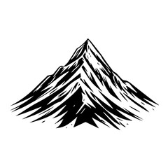 Monochrome Graphic of a Jagged Mountain Peak