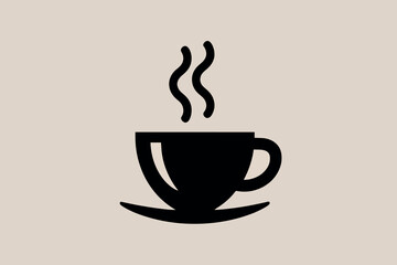 Coffee cup icon, coffee time concept