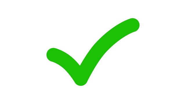 Checkmark simple animation, A simple checkmark isolated animated