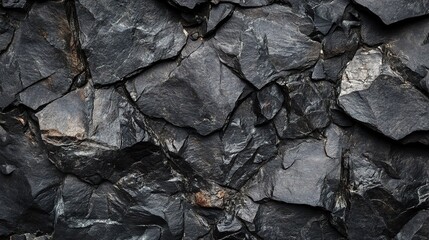 Natural Black Stone Texture with Rough and Grainy Appearance