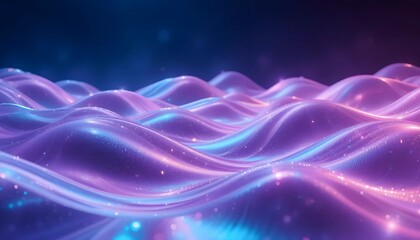 Fototapeta premium Experience the elegance of a wave of round, small particles flowing seamlessly in an abstract design. Perfect for adding a dynamic and modern touch to your creative projects, presentations, branding