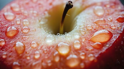 Close-Up of Freshly Cut Fruit with Water Droplets on It