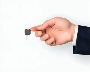 Hand in suit offers car key