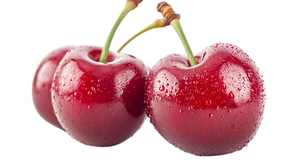 Fresh cherry isolated on white background --ar 16:9