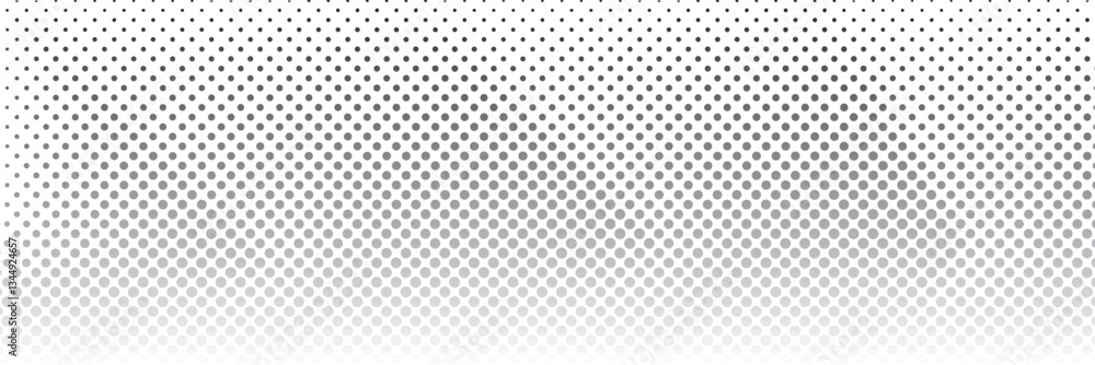 Aufkleber Abstract black and white halftone pattern with circular dots creating a smooth gradient effect, modern geometric background for digital and print design