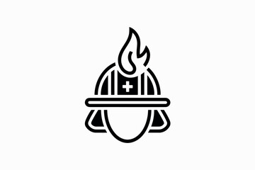 Firefighter helmet icon