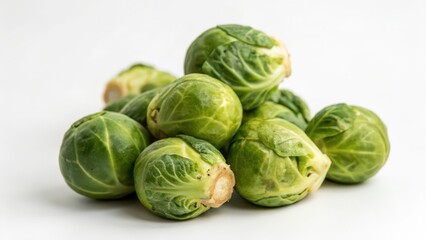 Fototapeta premium Brussels Sprouts on White Background