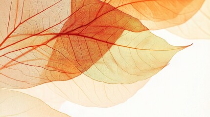 Obraz premium Organic Autumn Patterns with Delicate Leaf Designs in Warm Tones