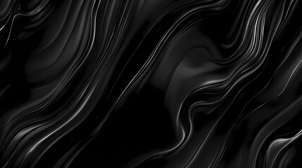 Obraz premium Dark obsidian marble background with swirling silver veins, deep polished volcanic stone texture. Veined Obsidian. Illustration
