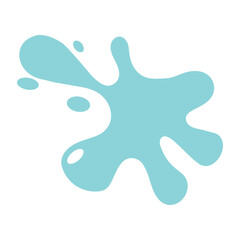 Blue water splash icon liquid spill stain vector image. Flat design.