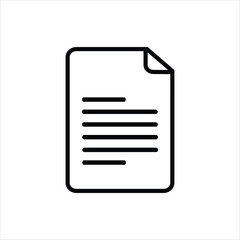 Add document icon in black, outline style and white  background