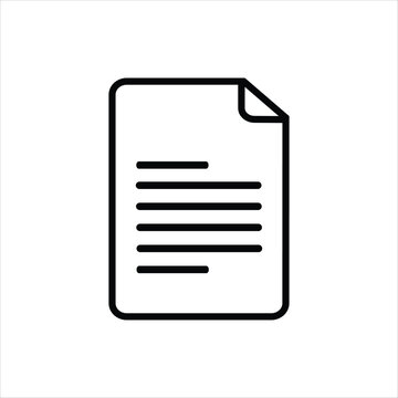 Add document icon in black, outline style and white  background