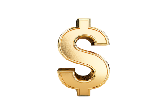 Golden dollar symbol representing wealth and prosperity in finance