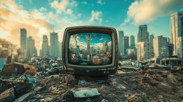 bad news all over the TV and TV news. every day bad worrying news on tv and internet and live stream and news coverage around the world, war inflation poverty problems and worries of the world