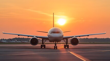 Majestic Airplane at Sunset: A Breathtaking Departure