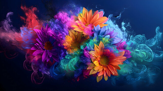 Colorful Floral Bouquet Explosion