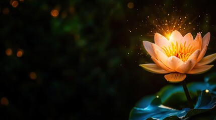 Lotus flower glows