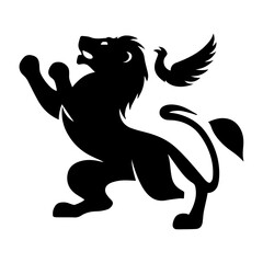 silhouette of a lion