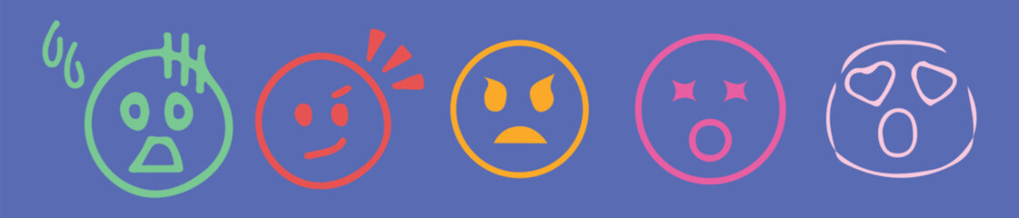 Happy emoji emoticon vector set- Avatar and emoji icon set